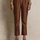trueBrowns Brown Silk Slit Kurta Set | Swadesiicart