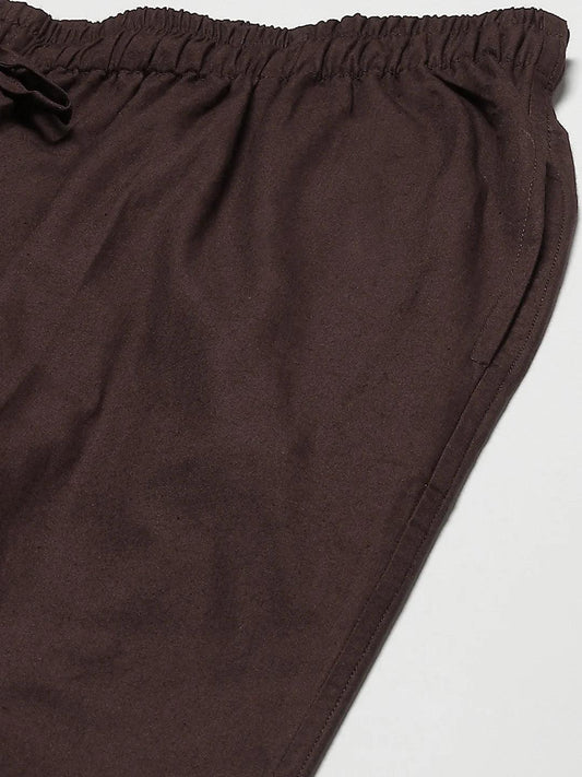 Fabmade Men's Brown Cotton Linen Pyjama | Swadesiicart
