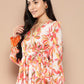 Ahalyaa Floral Printed Tie-Ups Crepe Empire Ethnic Dress | Swadesiicart