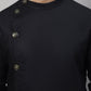 Even Apparels Black Sherwani Kurta With Asymetrical Cut | Swadesiicart