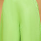 InWeave Women's Lime Green Flared Kurta Palazzo Set - Swadesiicart