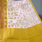 Block Print Baby Pink Dry Mehendi Combo Mulmul Cotton Saree By Gayathri Reddy Designer Studio | Swadesiicart