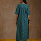trueBrowns Deep Sea Gold Cotton Relaxed High-Low Kurta Set | Swadesiicart
