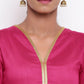 trueBrowns Pink Gold Lace Dress | Swadesiicart