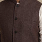 Even Apparels Men's Brown Mandarin Collar Waistcoat | Swadesiicart