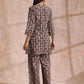 trueBrowns Clay Dabu Geometric Print Cotton Pleated Co-Ord Set - Swadesiicart