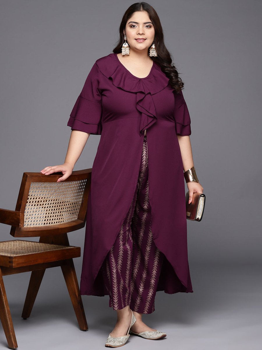 Ahalyaa Women Plus Size Tunic with Trousers | Swadesiicart