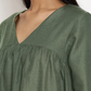 trueBrowns Cotton Linen Light Green Gathered Kurta Pant Set | Swadesiicart