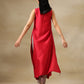 trueBrowns Maroon Textured Silk Sleeveless Kurta Pant Set | Swadesiicart