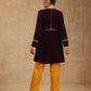 trueBrowns Wine Velvet Placket Embroidered Co-ord Set - Swadesiicart