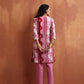 trueBrowns Pink Geometric Print Kurta Co-ord Set - Swadesiicart