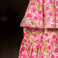 Pomcha Jaipur Nazakat Pink Cotton Hand Block Sharara Set | Swadesiicart