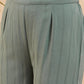 InWeave Women's Light Mint Collared Neck Flared Kurta Pant Set - Swadesiicart