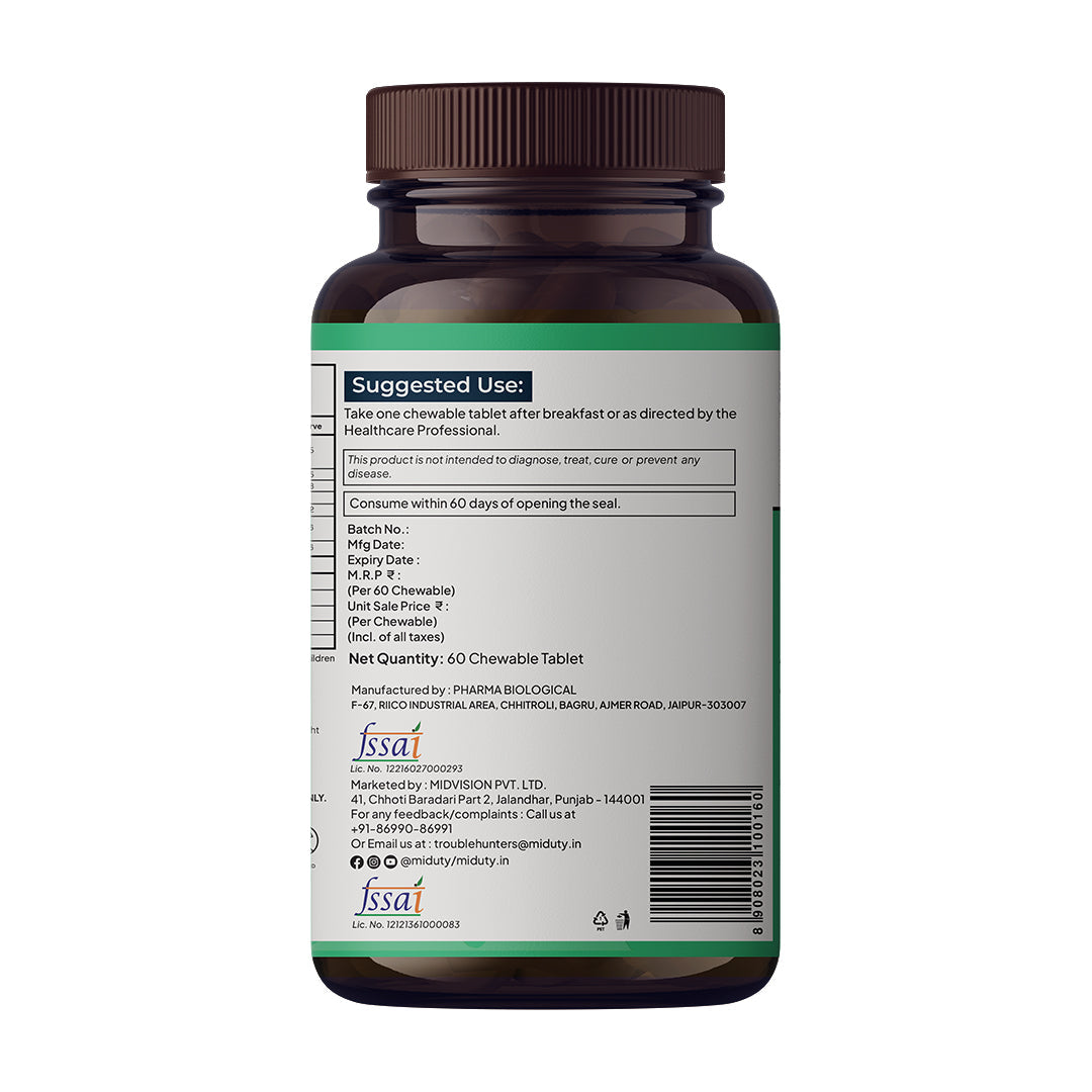 Miduty by Palak Notes Kids Calcium Chewables | Swadesiicart