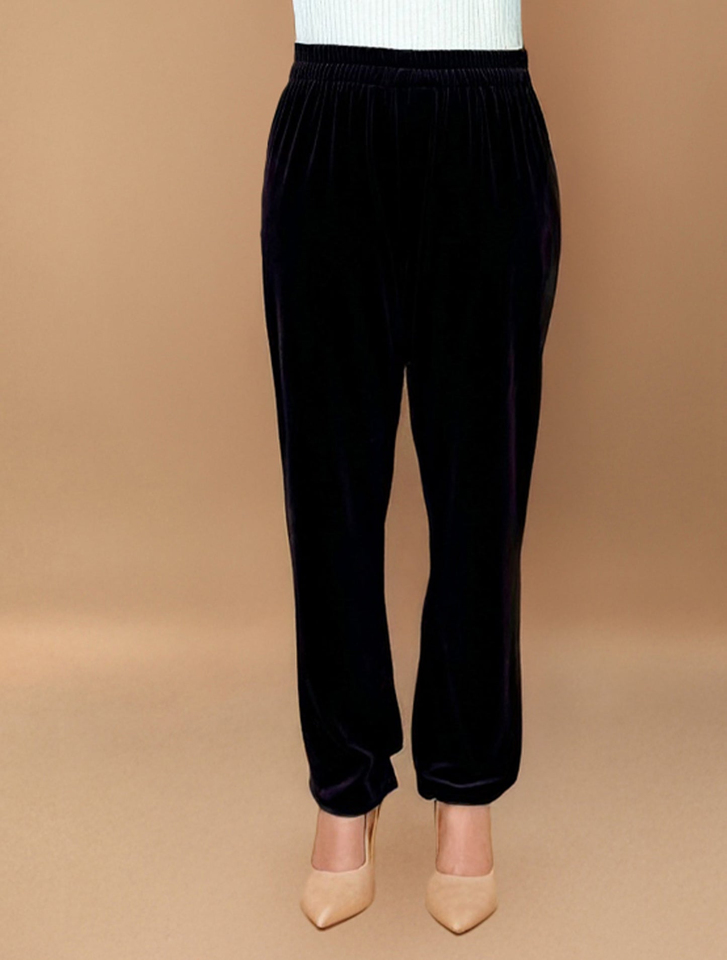 trueBrowns Purple Velvet Embroidered Co-ord Set - Swadesiicart
