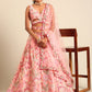 House of Panchhi Pink Organza Sequins And Zarkan Embroidery Lehenga Choli & Dupatta | Swadesiicart