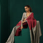 trueBrowns Grey Maroon Silk Ready to Wear Saree | Swadesiicart