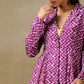 trueBrowns Lime Green Bandhani Printed Silk Top Pant with Purple Printed Jacket Set | Swadesiicart