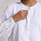 trueBrowns White Cotton Schiffli Short Dress | Swadesiicart