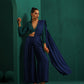 trueBrowns Blue Silk Palazzo Stitched Saree | Swadesiicart