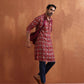 trueBrowns Men's Beige Printed Kurta | Swadesiicart
