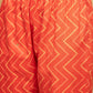 InWeave Women's Orange S Print Alia Cut Gota Work Kurta Set W Mustard Le Du - Swadesiicart
