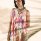 trueBrowns Pink Cotton Ikat Sleeveless Dress | Swadesiicart
