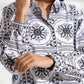 trueBrowns White Cotton Print Shirt Dress | Swadesiicart