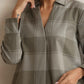 trueBrowns Green Check Pleated Winter Top | Swadesiicart