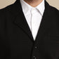 Even Apparels Men's Black Waistcoat with Notched Lapel | Swadesiicart