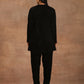 trueBrowns Black Velvet Solid Co-ord Set - Swadesiicart