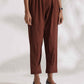 trueBrowns Brown Cotton Print Pleated Top & Pants Co-ord Set - Swadesiicart