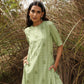 trueBrowns Green Cotton Dobby Embroidered Kurta Set | Swadesiicart