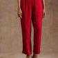 trueBrowns Red Modal Satin Oversized Round Co-Ord Set - Swadesiicart