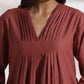 trueBrowns Pink Slub Pleated Co-ord Set - Swadesiicart
