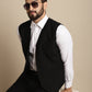 Even Apparels Men's Black Waistcoat with welt pockets | Swadesiicart