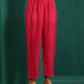 trueBrowns Pink Leaf Muslin Silk Printed Yoke Gathered Co-ord Set - Swadesiicart