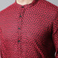 Even Apparels Maroon Solid Kurta With Band Collar | Swadesiicart