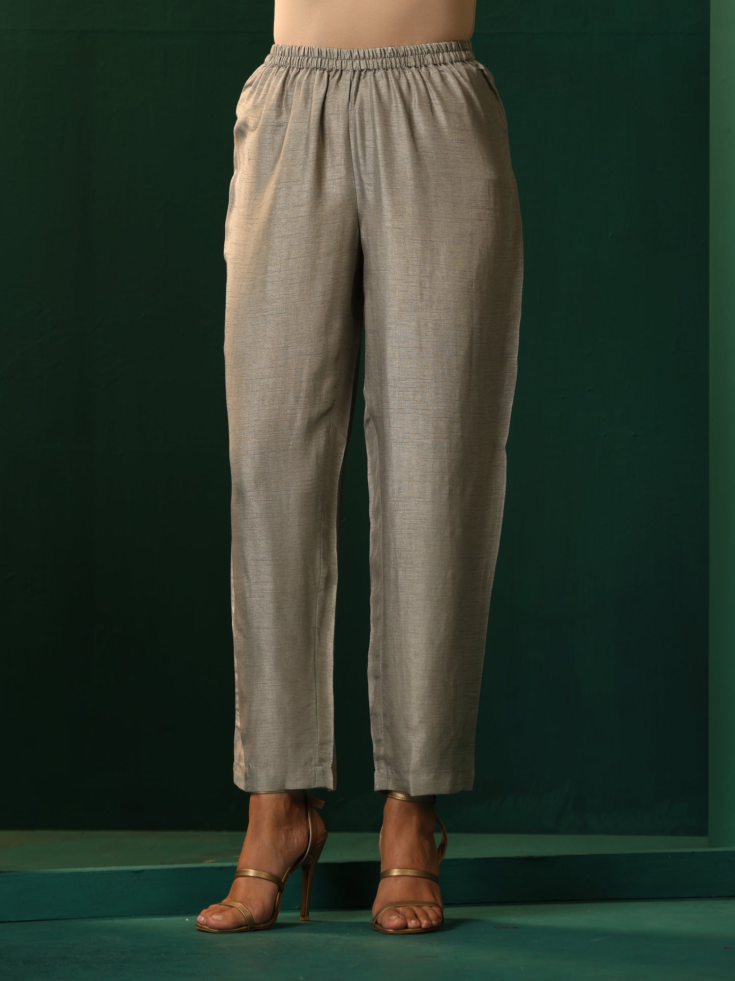 trueBrowns Blue Silk Angrakha Kurta Pant Set | Swadesiicart