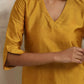 trueBrowns Gold Silk Kurta Co-ord Set - Swadesiicart