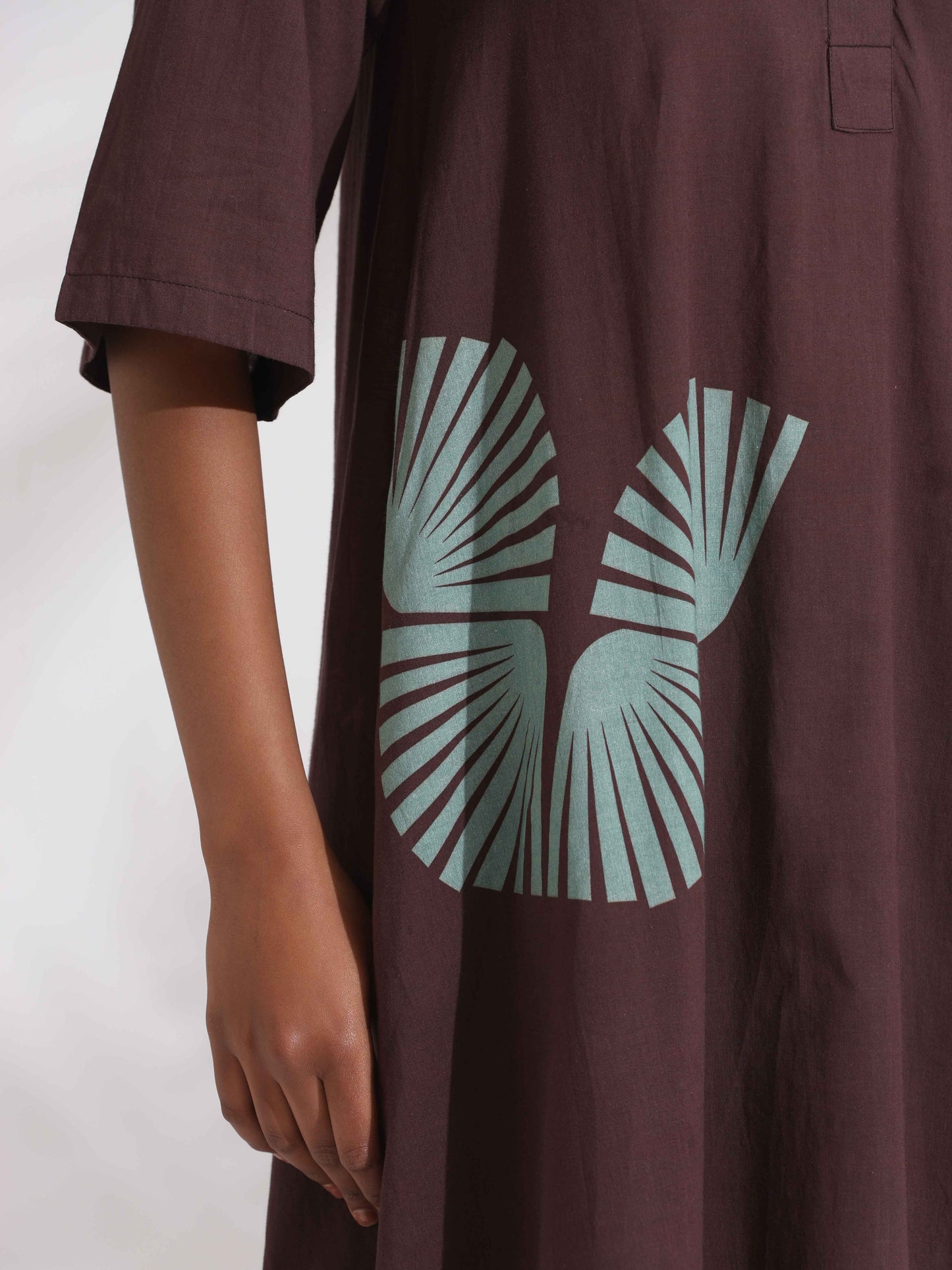 trueBrowns Cola Cotton Print Flared Kurta Set | Swadesiicart