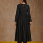 trueBrowns Black Gold Cotton Anarkali Set | Swadesiicart
