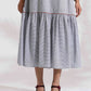 trueBrowns trueBrown Grey Cotton Stripe Tier Dress | Swadesiicart