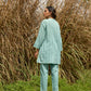 trueBrowns Light Blue Cotton Dobby Relaxed Co-ord Set - Swadesiicart