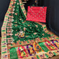 Lorenvalley Fashion Premium Green Vichitra Silk Embroidery and Diamond work Both Side Saree - Swadesiicart