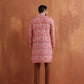 trueBrowns Men's Beige Printed Front Open Kurta | Swadesiicart
