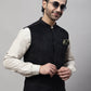 Even Apparels Men's Black Nehru Jacket With Welt Pockets | Swadesiicart