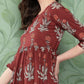 InWeave Women's Brick Rust Boota Sharara Set - Swadesiicart
