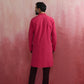 trueBrowns Men's Pink Mandarin Collar Kurta | Swadesiicart