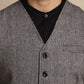 Even Apparels Men's Black Woolen Waistcoat with welt pockets | Swadesiicart